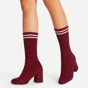 *SALE* NWT C. Malandrino Red Knit Sock Boots Sz 9